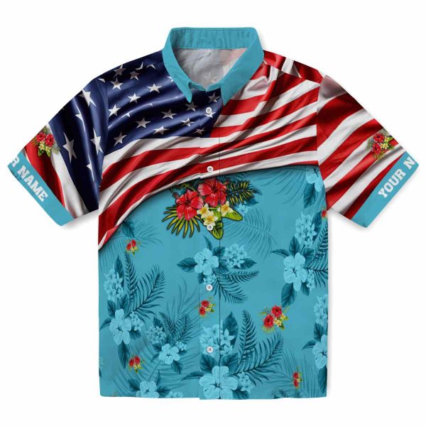 Hibiscus US Flag Hibiscus Hawaiian Shirt Best selling