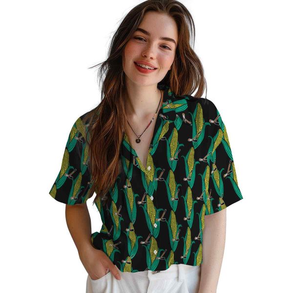 Hockey Corn Motifs Hawaiian Shirt Trendy