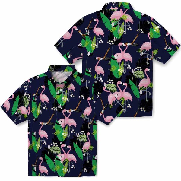 Hockey Flamingo Foliage Hawaiian Shirt Latest Model