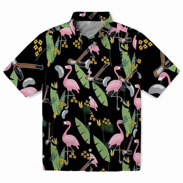 Hockey Flamingo Leaves Hawaiian Shirt Best selling