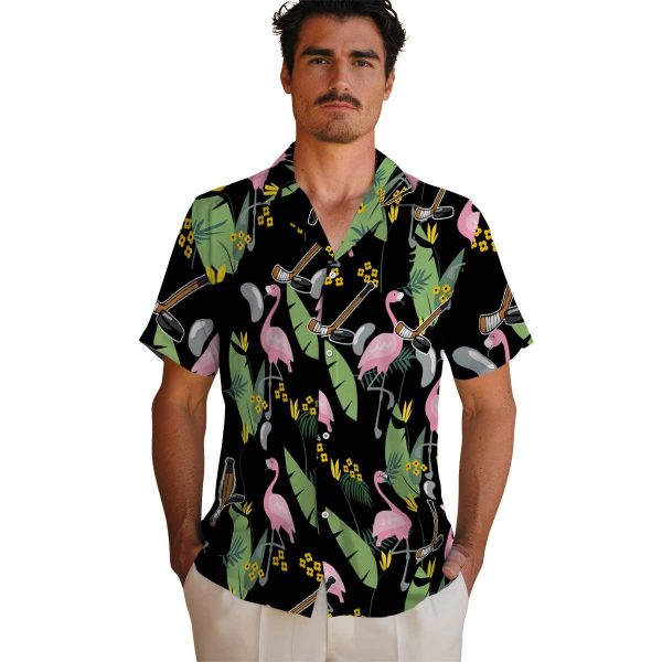 Hockey Flamingo Leaves Hawaiian Shirt High quality