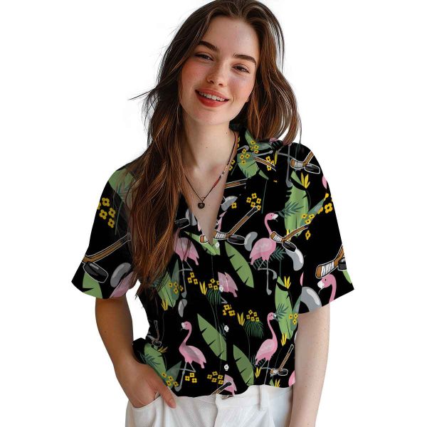 Hockey Flamingo Leaves Hawaiian Shirt Trendy