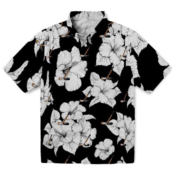 Hockey Hibiscus Blooms Hawaiian Shirt Best selling