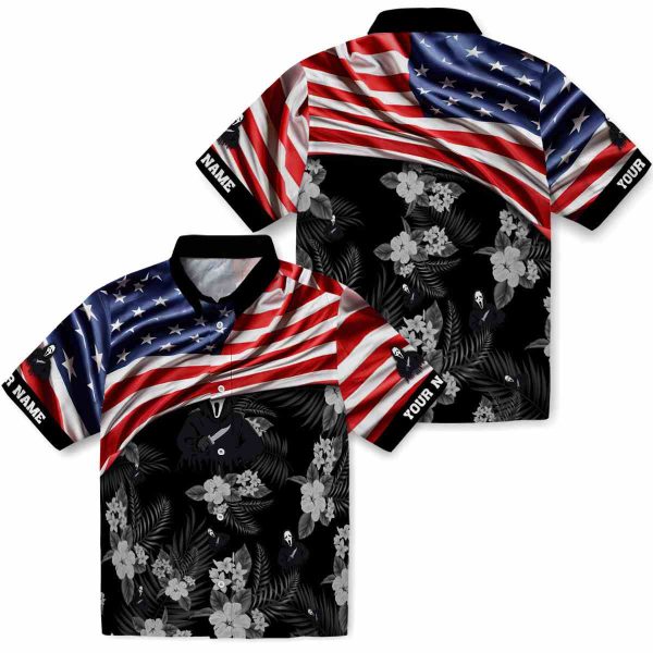 Horror US Flag Hibiscus Hawaiian Shirt Latest Model