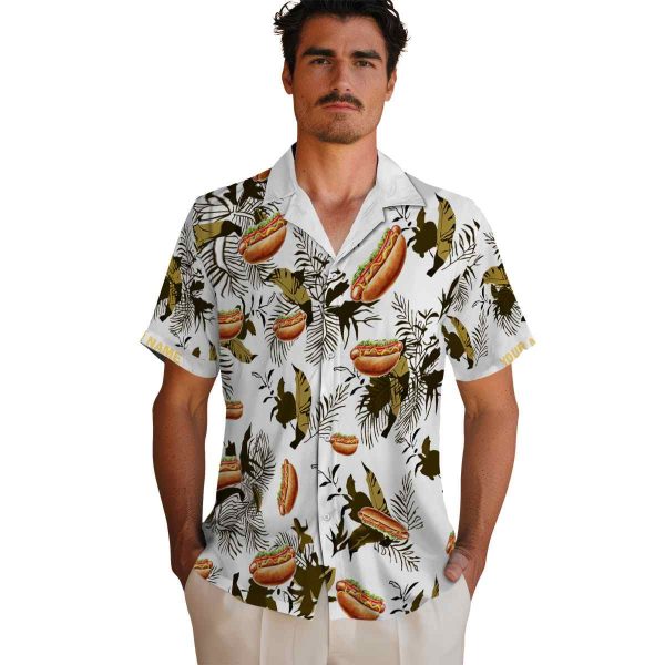 Hot Dog Botanical Theme Hawaiian Shirt High quality