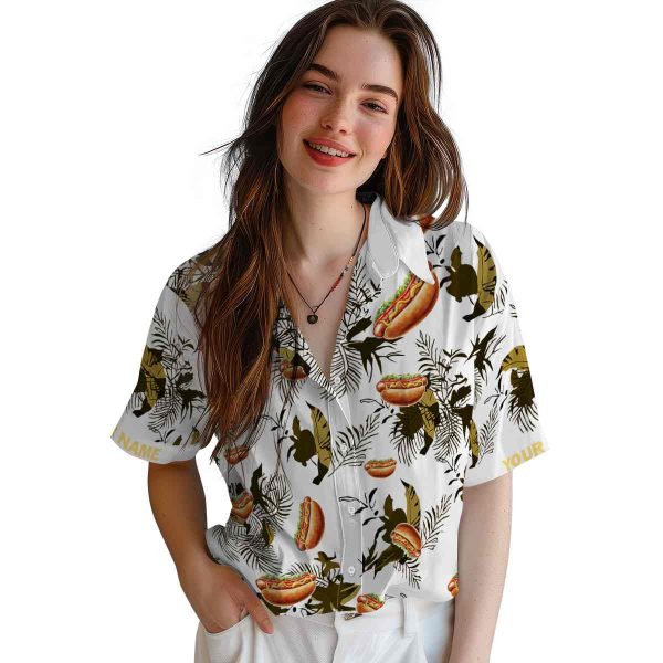 Hot Dog Botanical Theme Hawaiian Shirt Trendy