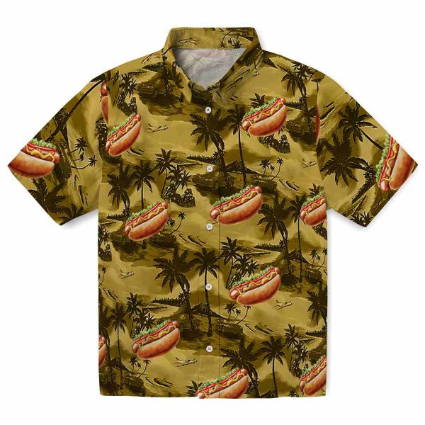 Hot Dog Coastal Palms Hawaiian Shirt Best selling