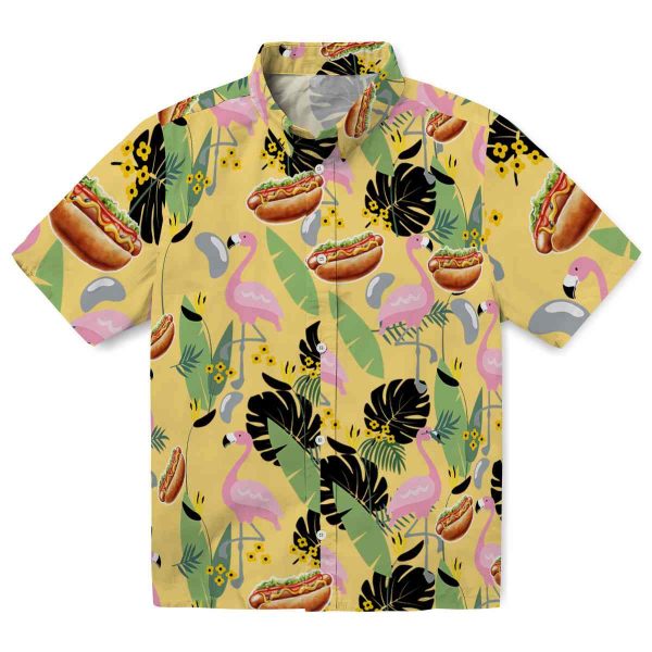 Hot Dog Flamingo Leaves Hawaiian Shirt Best selling