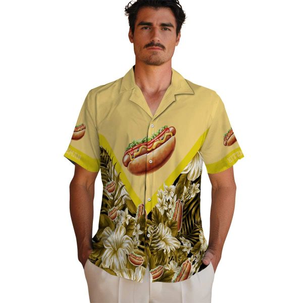 Hot Dog Floral Chevron Hawaiian Shirt High quality