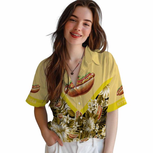 Hot Dog Floral Chevron Hawaiian Shirt Trendy