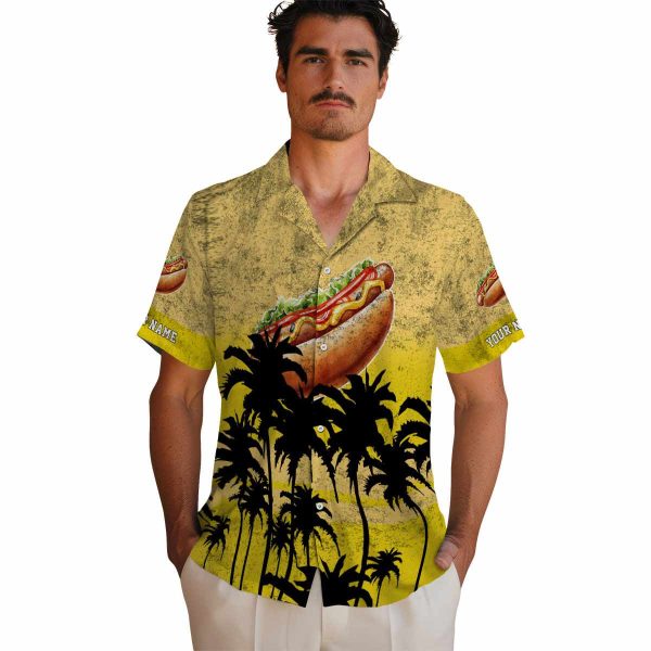 Hot Dog Sunset Pattern Hawaiian Shirt High quality