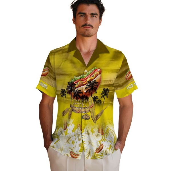 Hot Dog Tropical Canoe Hawaiian Shirt High quality