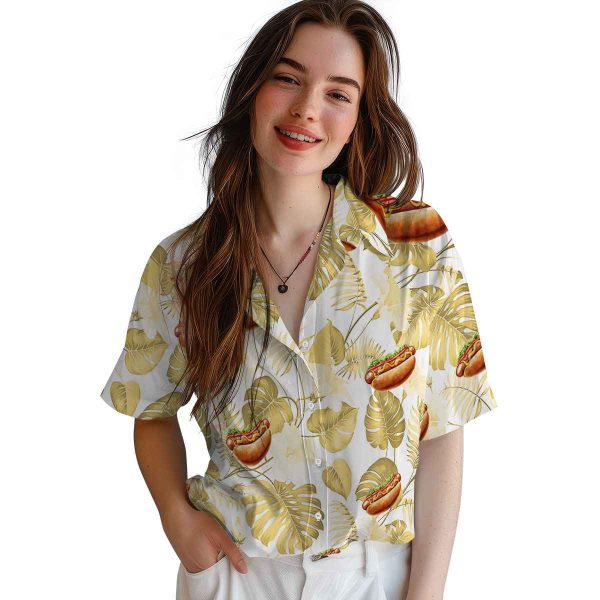 Hot Dog Tropical Plants Hawaiian Shirt Trendy