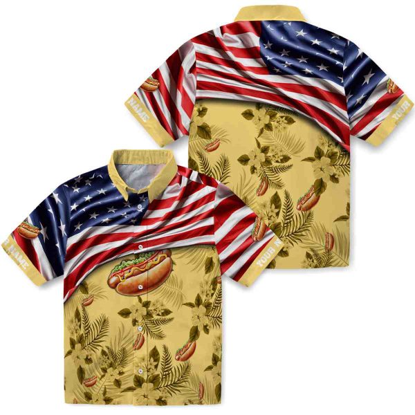 Hot Dog US Flag Hibiscus Hawaiian Shirt Latest Model