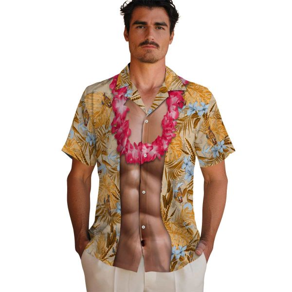 Ironworker Chest Illusion Hawaiian Shirt High quality