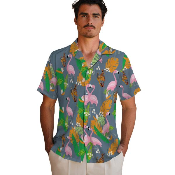 Ironworker Flamingo Foliage Hawaiian Shirt High quality