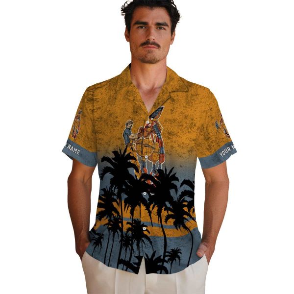 Ironworker Sunset Pattern Hawaiian Shirt High quality