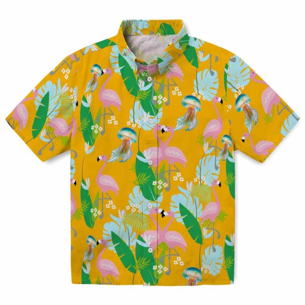 Jellyfish Flamingo Foliage Hawaiian Shirt Best selling