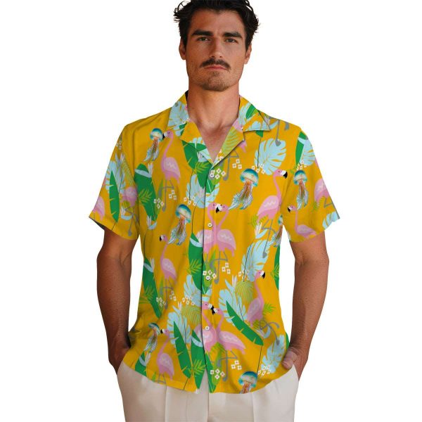 Jellyfish Flamingo Foliage Hawaiian Shirt High quality