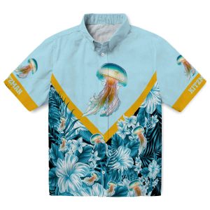 Jellyfish Floral Chevron Hawaiian Shirt Best selling