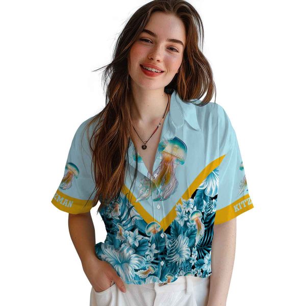 Jellyfish Floral Chevron Hawaiian Shirt Trendy