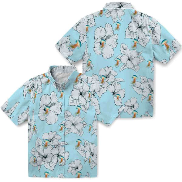 Jellyfish Hibiscus Blooms Hawaiian Shirt Latest Model