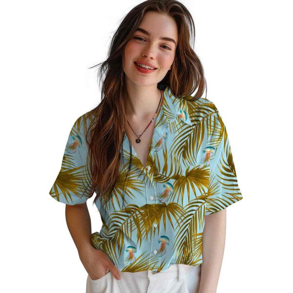 Jellyfish Leafy Palms Hawaiian Shirt Trendy