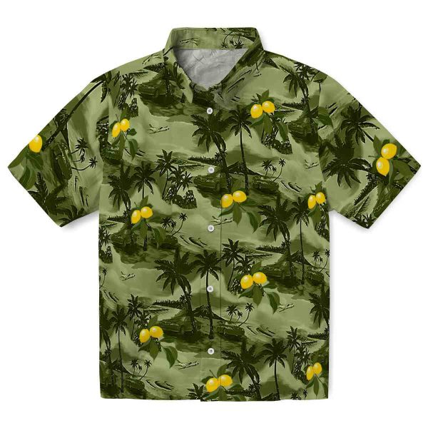 Lemon Coastal Palms Hawaiian Shirt Best selling