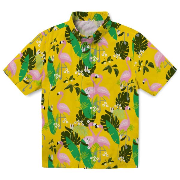 Lemon Flamingo Foliage Hawaiian Shirt Best selling