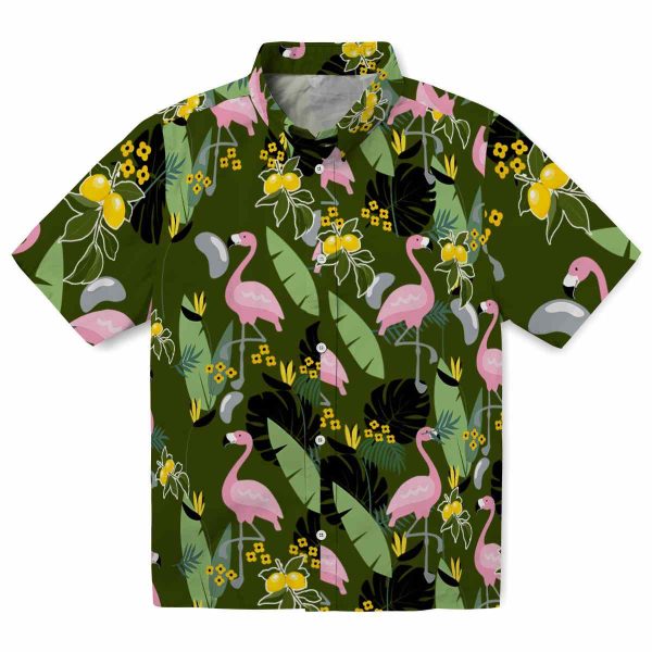 Lemon Flamingo Leaves Hawaiian Shirt Best selling