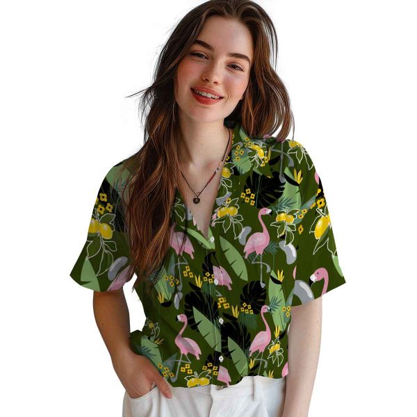 Lemon Flamingo Leaves Hawaiian Shirt Trendy