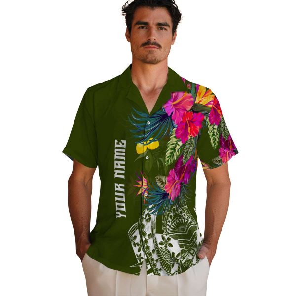 Lemon Floral Polynesian Hawaiian Shirt High quality