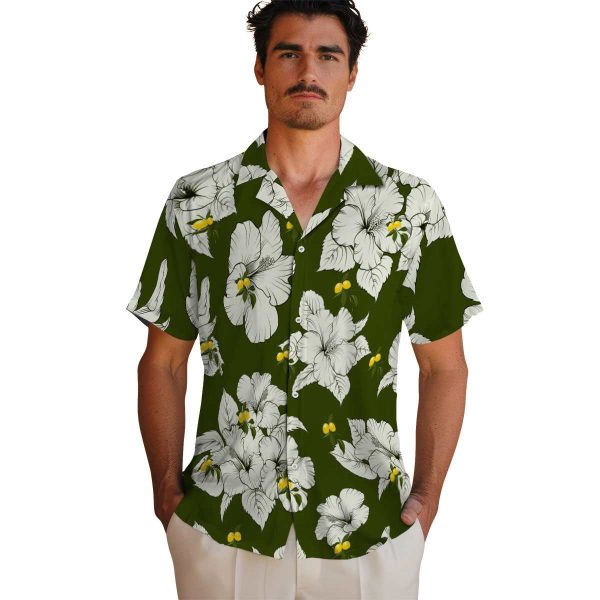 Lemon Hibiscus Blooms Hawaiian Shirt High quality