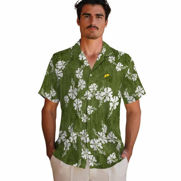 Lemon Hibiscus Clusters Hawaiian Shirt High quality