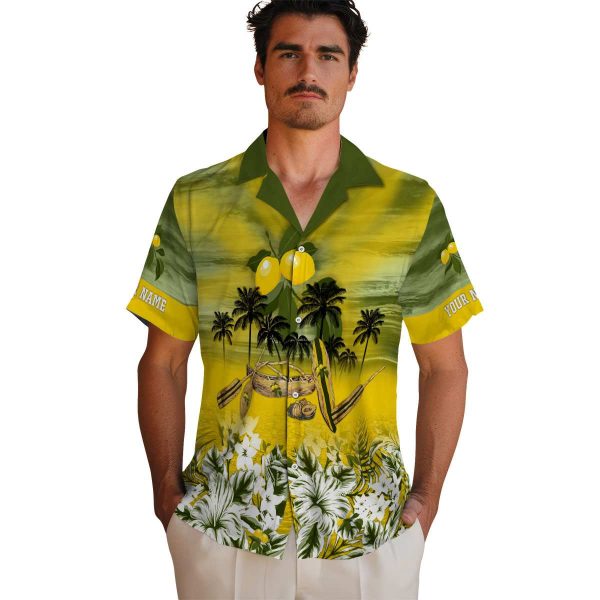 Lemon Tropical Canoe Hawaiian Shirt High quality