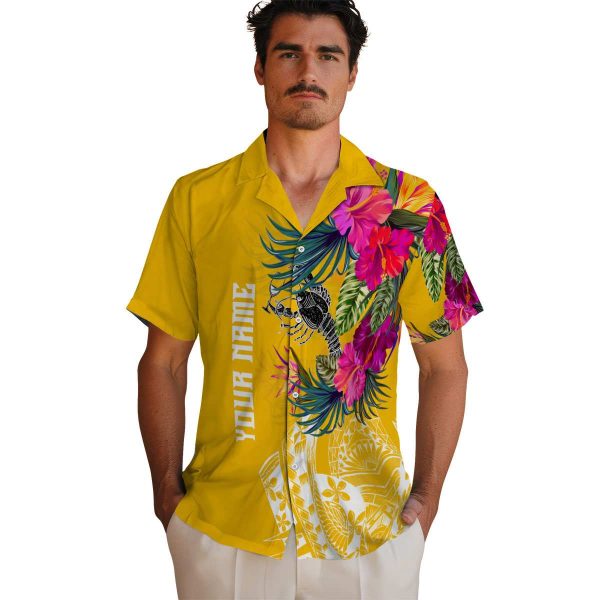 Lobster Floral Polynesian Hawaiian Shirt High quality