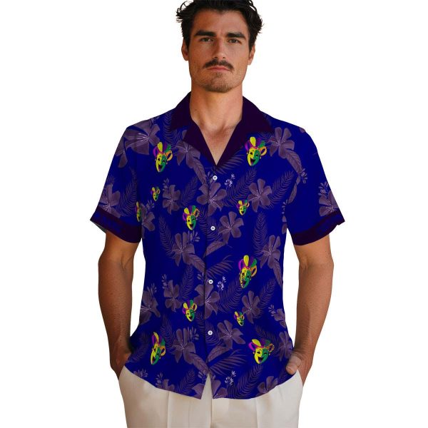 Mardi Gras Botanical Print Hawaiian Shirt High quality