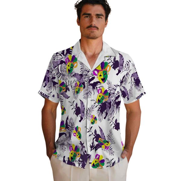 Mardi Gras Botanical Theme Hawaiian Shirt High quality