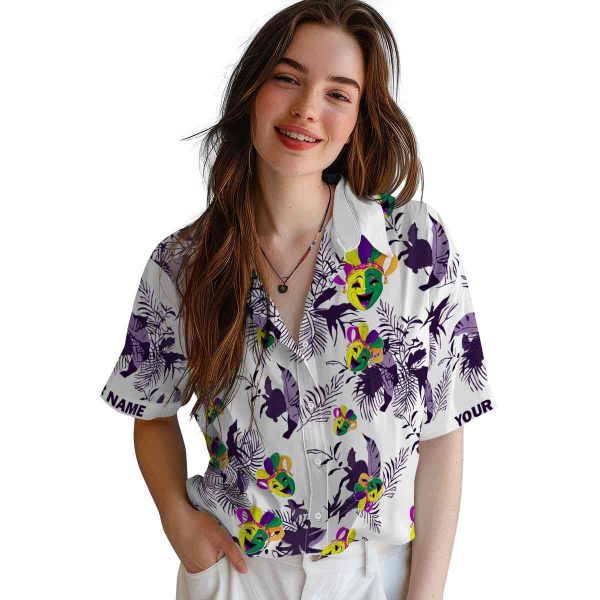 Mardi Gras Botanical Theme Hawaiian Shirt Trendy