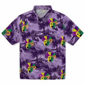 Mardi Gras Coastal Palms Hawaiian Shirt Best selling