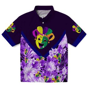 Mardi Gras Floral Chevron Hawaiian Shirt Best selling