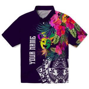 Mardi Gras Floral Polynesian Hawaiian Shirt Best selling