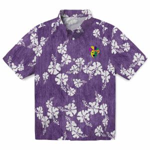 Mardi Gras Hibiscus Clusters Hawaiian Shirt Best selling