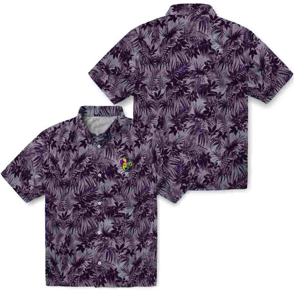 Mardi Gras Leafy Pattern Hawaiian Shirt Latest Model