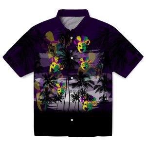 Mardi Gras Sunset Scene Hawaiian Shirt Best selling
