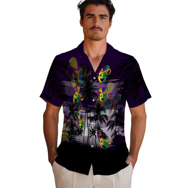 Mardi Gras Sunset Scene Hawaiian Shirt High quality