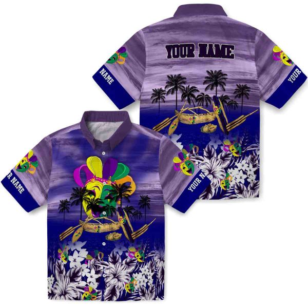 Mardi Gras Tropical Canoe Hawaiian Shirt Latest Model