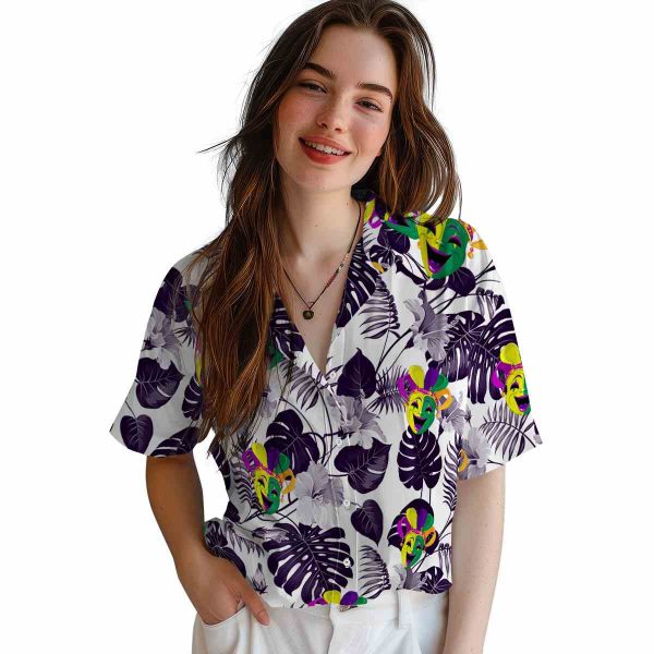 Mardi Gras Tropical Plants Hawaiian Shirt Trendy