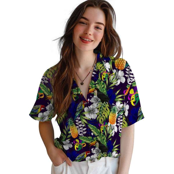 Mardi Gras Tropical Toucan Hawaiian Shirt Trendy