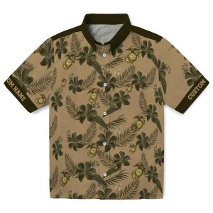 Marine Corps Botanical Print Hawaiian Shirt Best selling